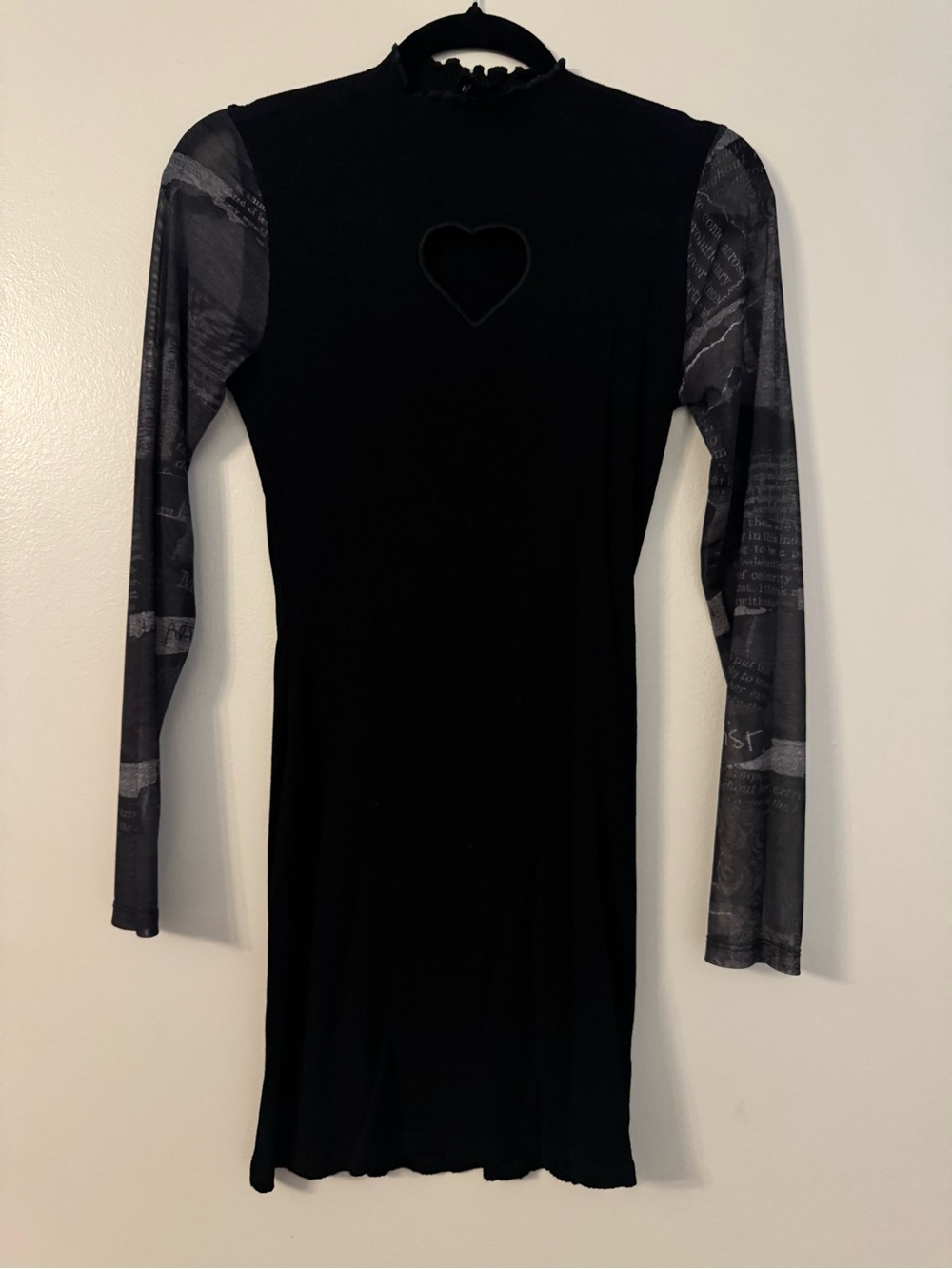 Desigual Women’s Black Heart-Cutout Long Sleeve Dress